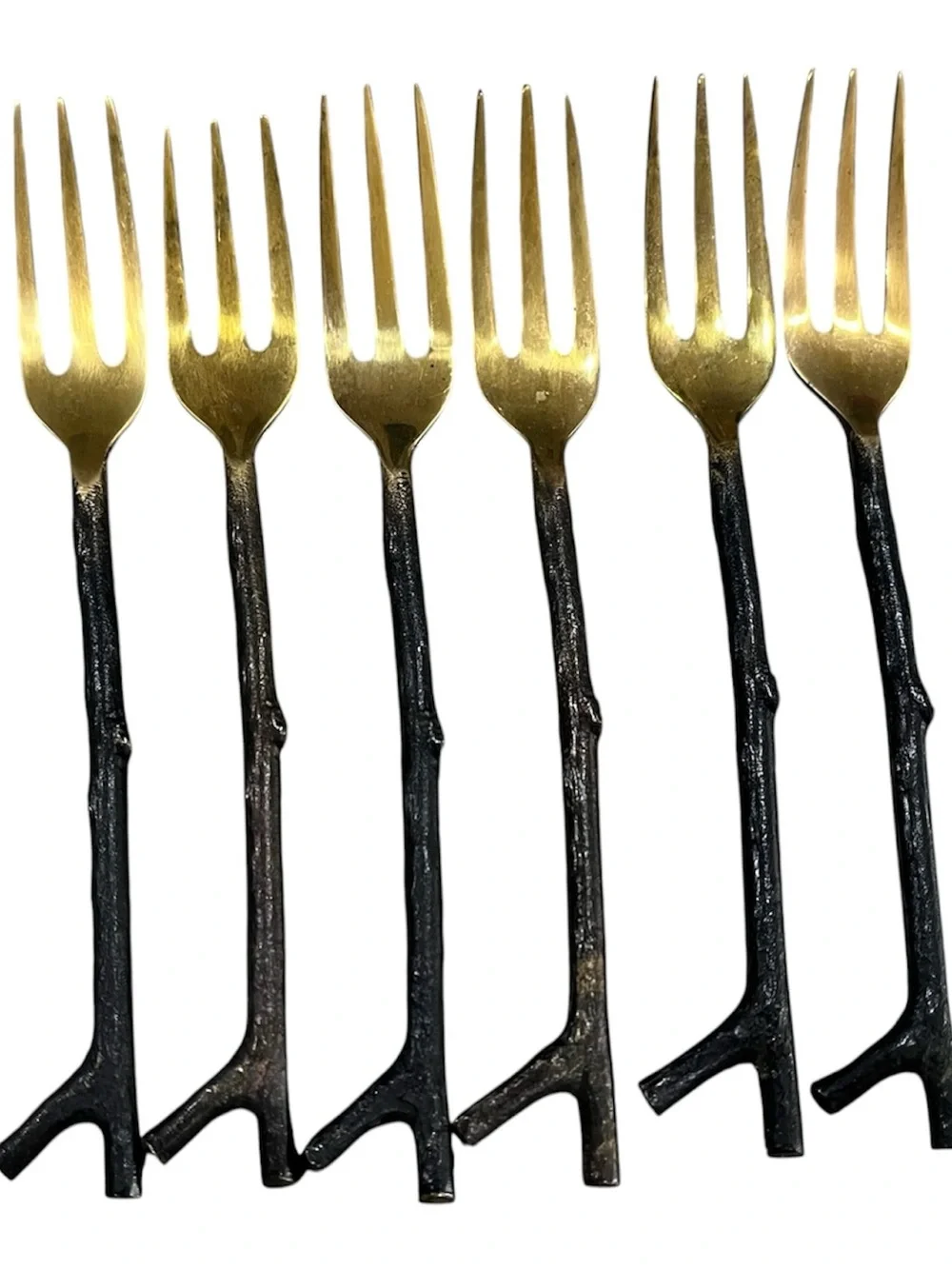 Service For 6 - 30 Pcs. Pottery Barn Bronze & Twig Branches Flatware